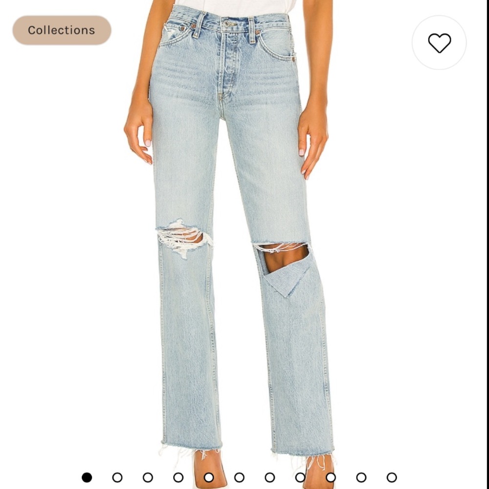 RE/DONE straight leg 90s ripped jeans